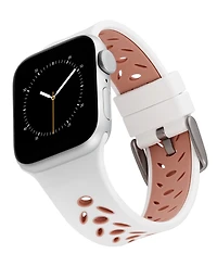 WITHit White and Pink Silicone Sport Band designed for Apple Watch 42mm (Series 10) & 38/40/41mm