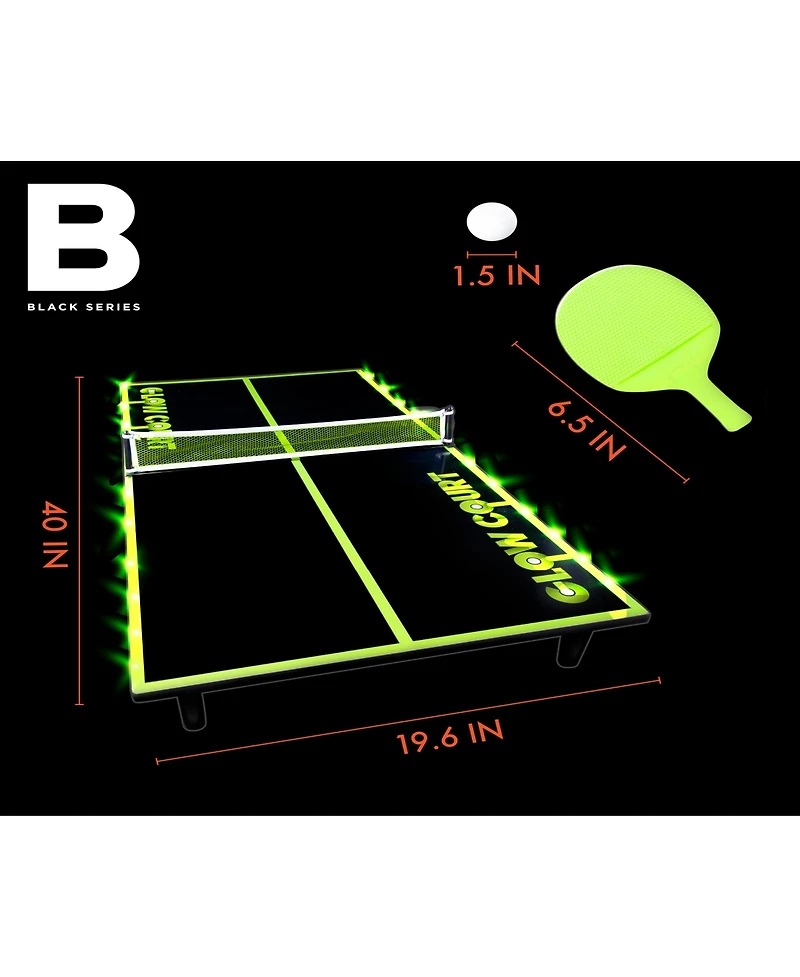 Black Series Glow-In-The-Dark 40" Table Tennis Set