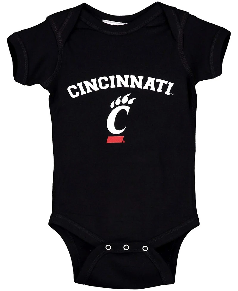 Infant Boys and Girls Black Cincinnati Bearcats Arch and Logo Bodysuit