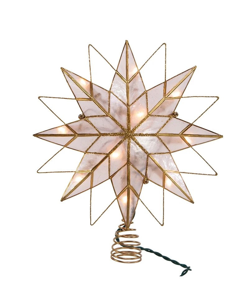 Kurt Adler 9.65" Ul 10-Light 8-Point Capiz Star Lighted Tree Topper