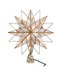 Kurt Adler 9.65" Ul 10-Light 8-Point Capiz Star Lighted Tree Topper