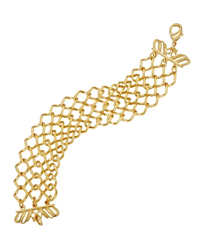 2028 Gold-Tone Wide Mesh Bracelet