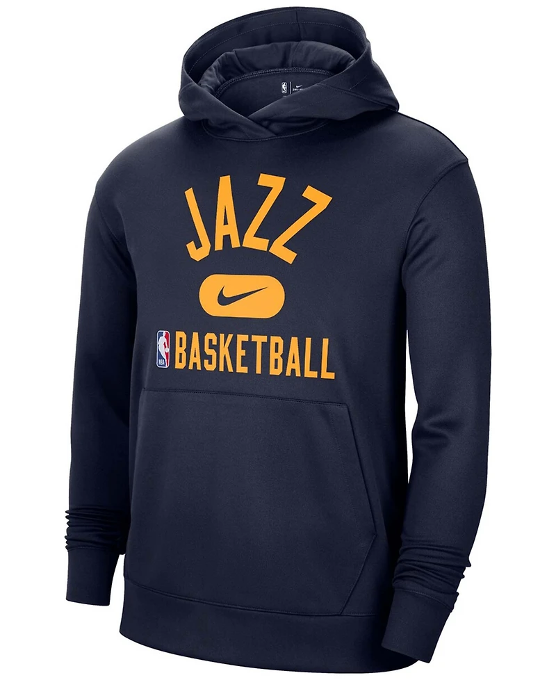 Nike Men's Navy Utah Jazz 2021-2022 Spotlight On Court Performance Practice Pullover Hoodie