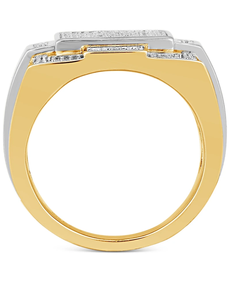 Men's Diamond Ring (1/10 ct. t.w.) in Sterling Silver & 18k Gold-Plate