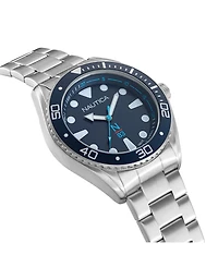 Nautica N83 Men's Silver-Tone Stainless Steel Bracelet Watch 44mm