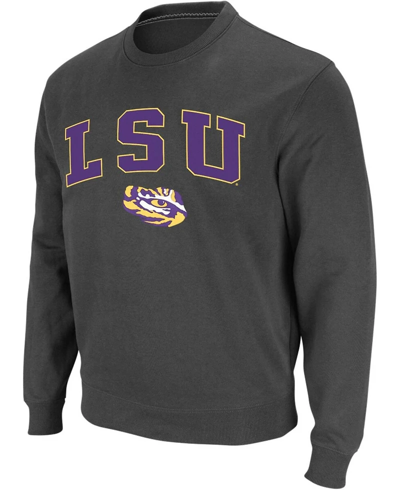 Colosseum Men's Lsu Tigers Arch & Logo Crew Neck Sweatshirt