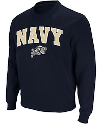Colosseum Men's Navy Midshipmen Arch and Logo Crew Neck Sweatshirt