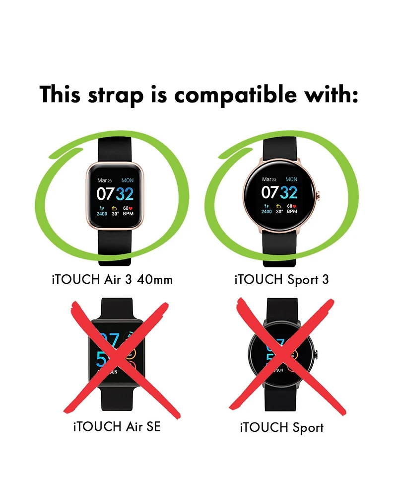 iTouch Air 3 40mm/Sport 3/Sport 4 Extra Interchangeable Strap: Rose Gold Mesh
