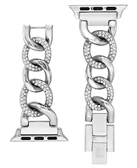 Anne Klein Women's Silver-Tone Alloy Metal with Crystals Link Bracelet designed for Apple Watch 42mm (Series 1-3 only) & 44/45/46/49mm (Ultra & Ultra