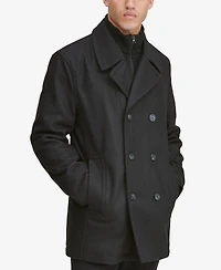 Marc New York Men's Peacoat with Inset Bib