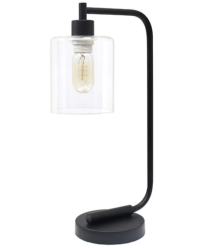 Lalia Home Modern Iron Desk Lamp with Glass Shade