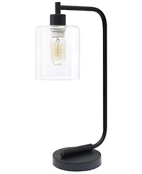 Lalia Home Modern Iron Desk Lamp with Glass Shade