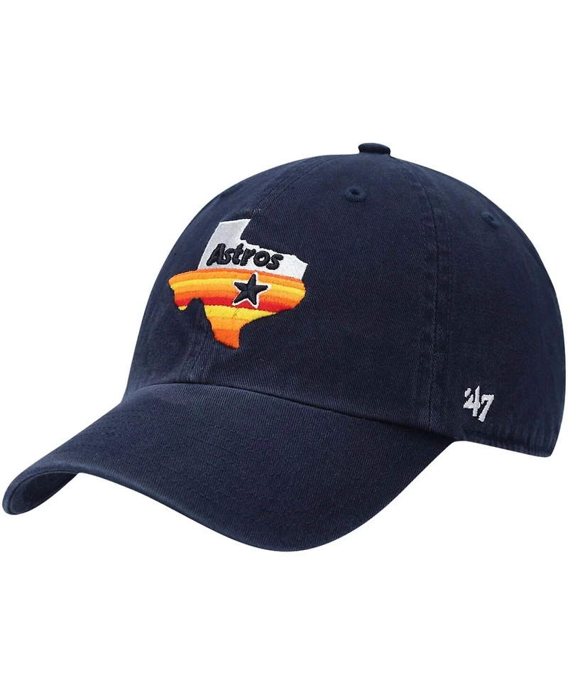 Men's Navy Houston Astros 1984 Logo Cooperstown Collection Clean Up Adjustable Hat