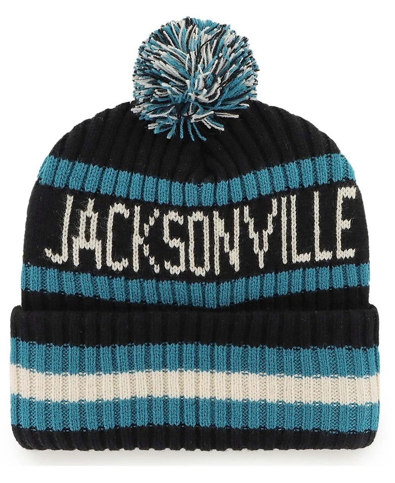 Men's Black Jacksonville Jaguars Bering Cuffed Knit Hat with Pom