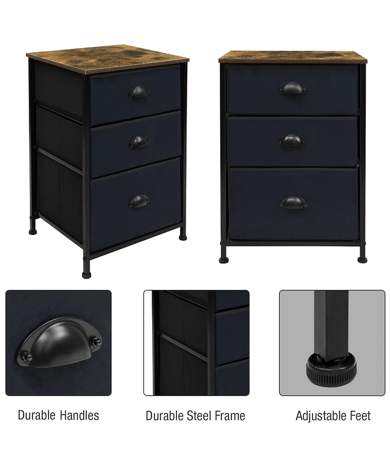 Sorbus Nightstand with 3 Drawers