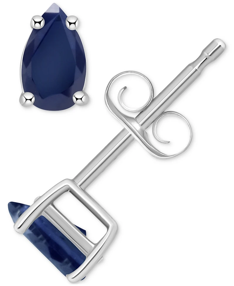 Tanzanite Pear-Shape Stud Earrings (3/8 ct. t.w.) 14k White Gold (Also Emerald, Ruby & Sapphire)