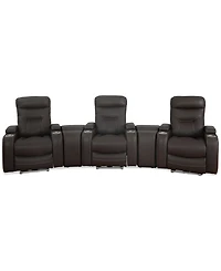 Jabarr -Pc. Beyond Leather Theater Seating with Consoles