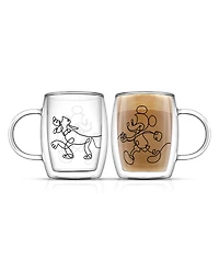 JoyJolt Disney Mickey and Pluto Coffee Mugs Set, 2 Piece