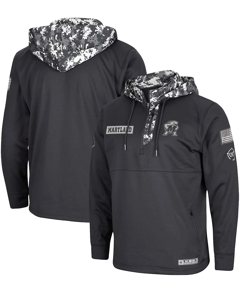 Men's Colosseum Charcoal Maryland Terrapins Oht Military-Inspired Appreciation Digital Camo Quarter-Zip Hoodie