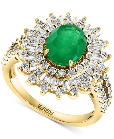 Effy Ruby (1-7/8 ct. t.w.) & Diamond (1/4 Halo Statement Ring 14k White Gold (Also Sapphire and Emerald)