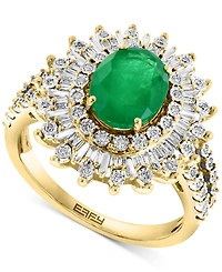 Effy Ruby (1-7/8 ct. t.w.) & Diamond (1/4 Halo Statement Ring 14k White Gold (Also Sapphire and Emerald)