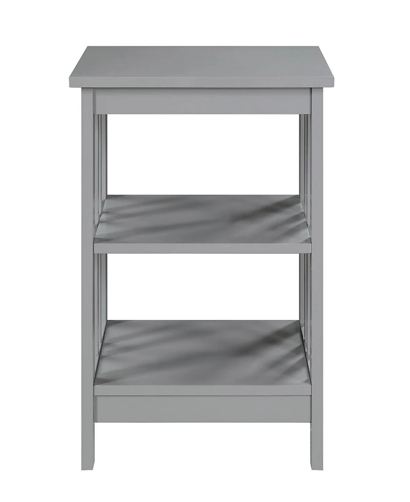 Mission End Table with Shelves