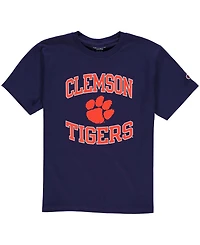 Big Boys and Girls Purple Clemson Tigers Circling Team Jersey T-shirt