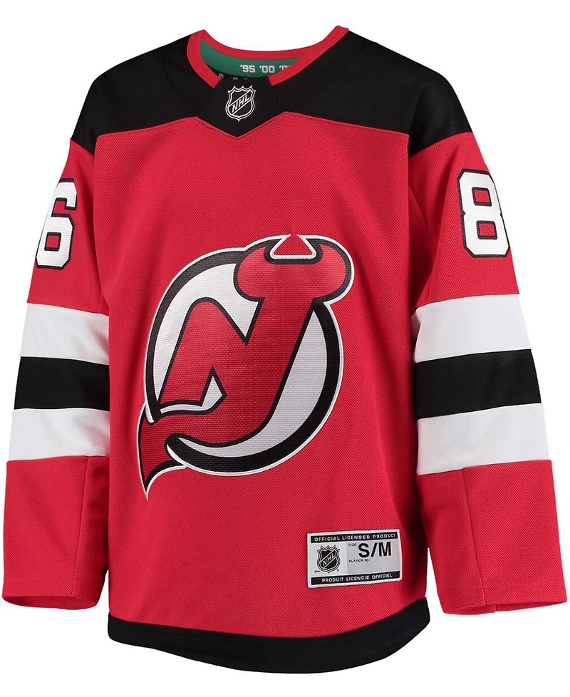Big Boys and Girls Jack Hughes Red New Jersey Devils Home Premier Player Jersey