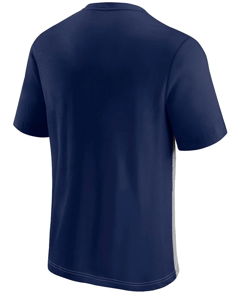 Men's Navy and Heathered Gray Tennessee Titans Colorblock T-shirt