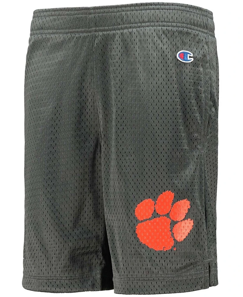 Big Boys and Girls Charcoal Clemson Tigers Classic Mesh Shorts