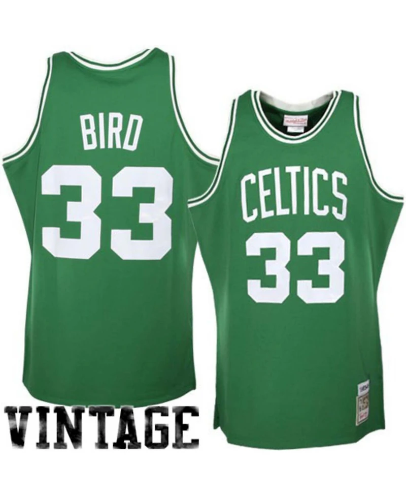 Men's Larry Bird Kelly Green Boston Celtics 1985/86 Hardwood Classics Authentic Jersey