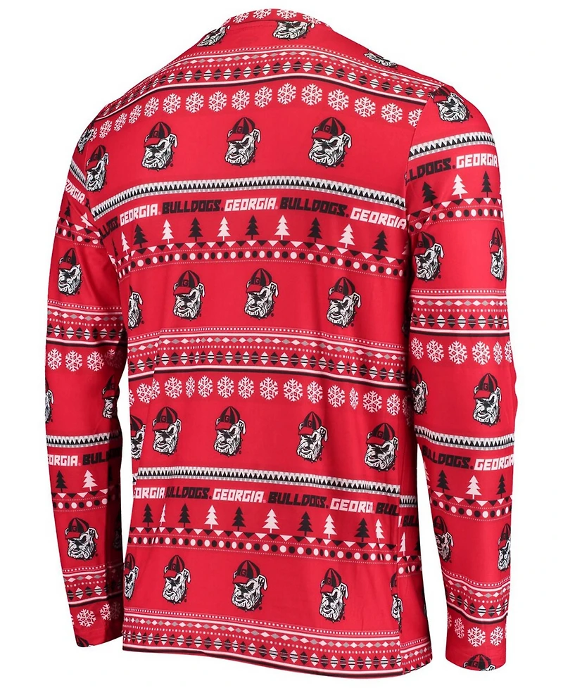 Men's Concepts Sport Red Georgia Bulldogs Ugly Sweater Knit Long Sleeve Top and Pant Set