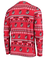 Men's Concepts Sport Red Georgia Bulldogs Ugly Sweater Knit Long Sleeve Top and Pant Set
