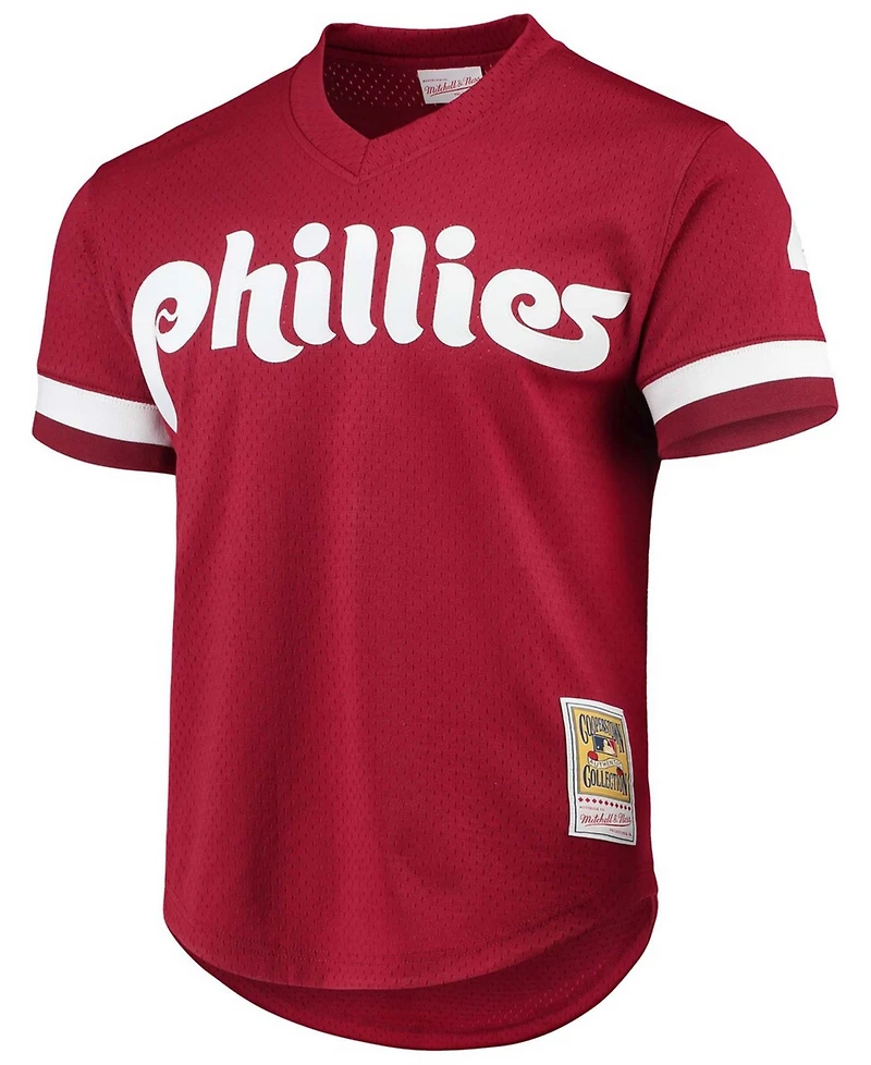 Men's Lenny Dykstra Philadelphia Phillies Cooperstown Collection Mesh Batting Practice Jersey - Scarlet