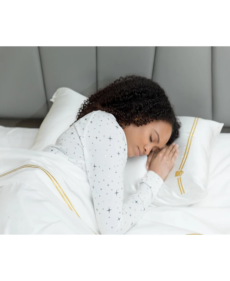 Mismatch 4-Pc. Queen Sheet & Silk Pillowcase Set