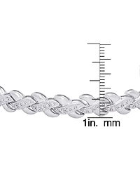 Diamond Accent X Weave Bracelet in Fine Gold Plate or Fine Silver Plate