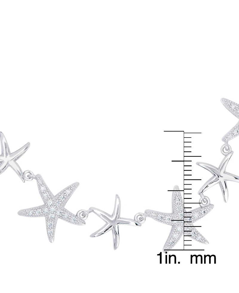 Cubic Zirconia Star Bracelet in Fine Gold Plate or Fine Silver Plate