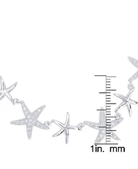 Cubic Zirconia Star Bracelet in Fine Gold Plate or Fine Silver Plate