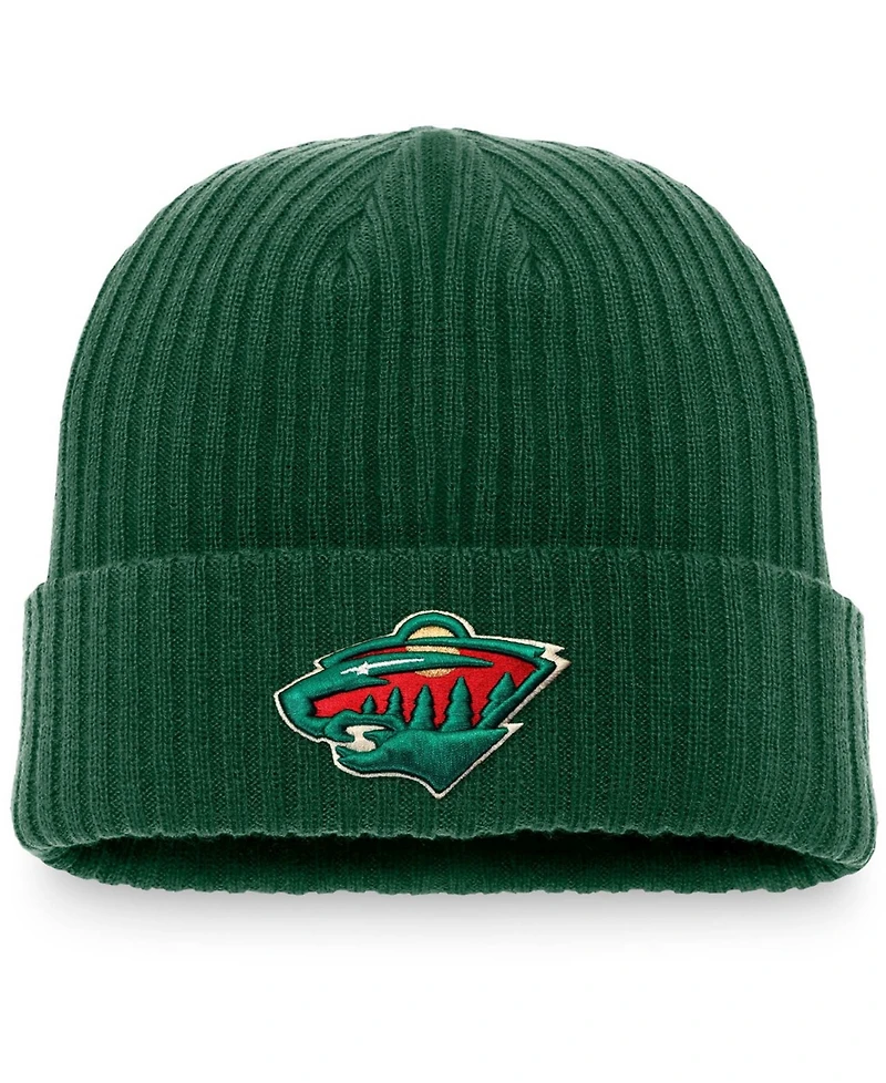 Men's Kelly Green Minnesota Wild Core Primary Logo Cuffed Knit Hat