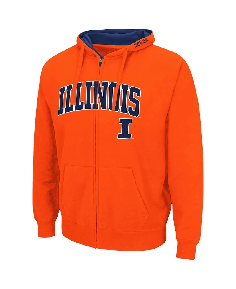 Men's Orange Illinois Fighting Illini Arch Logo 3.0 Full-Zip Hoodie