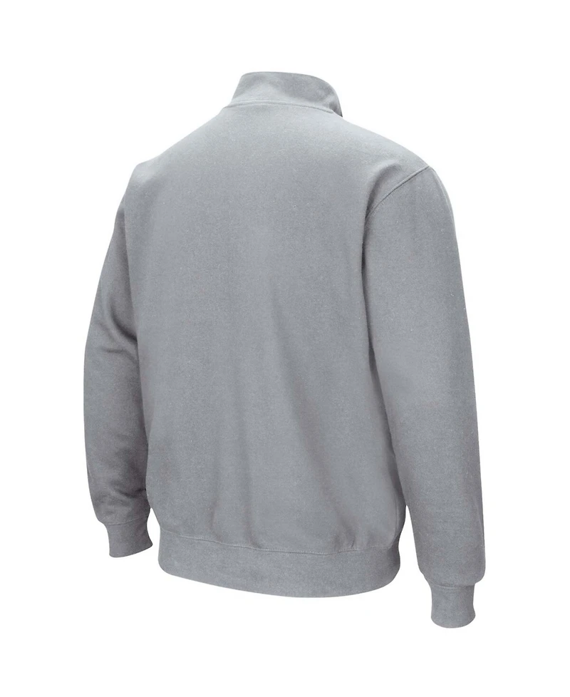 Men's Heathered Gray Kansas Jayhawks Tortugas Team Logo Quarter-Zip Jacket