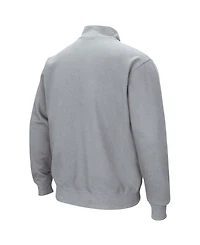 Men's Heathered Gray Kansas Jayhawks Tortugas Team Logo Quarter-Zip Jacket