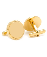Cufflinks Inc. Ox and Bull Trading Co. Rope Border Round Engravable Cufflinks