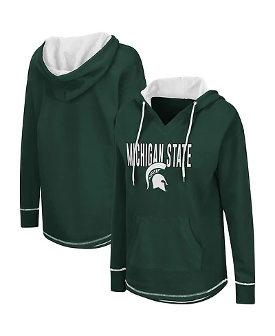 Women's Green Michigan State Spartans Tunic Pullover Hoodie