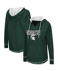 Women's Green Michigan State Spartans Tunic Pullover Hoodie