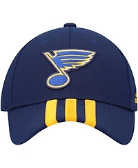 Men's Navy St. Louis Blues Locker Room Three Stripe Adjustable Hat