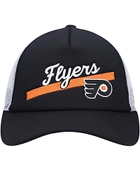 Women's Black, White Philadelphia Flyers Foam Trucker Snapback Hat