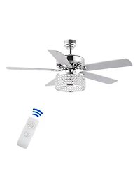 Kristie 3-Light Modern Glam Drum Led Ceiling Fan with Remote