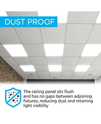 50-Watt Dimmable Integrated Led Flat Panel Flush Mount Light with 5500 Lumens 5000K, Set of 2