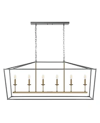 Pagoda Linear 6-Bulb Classic Traditional Led Pendant